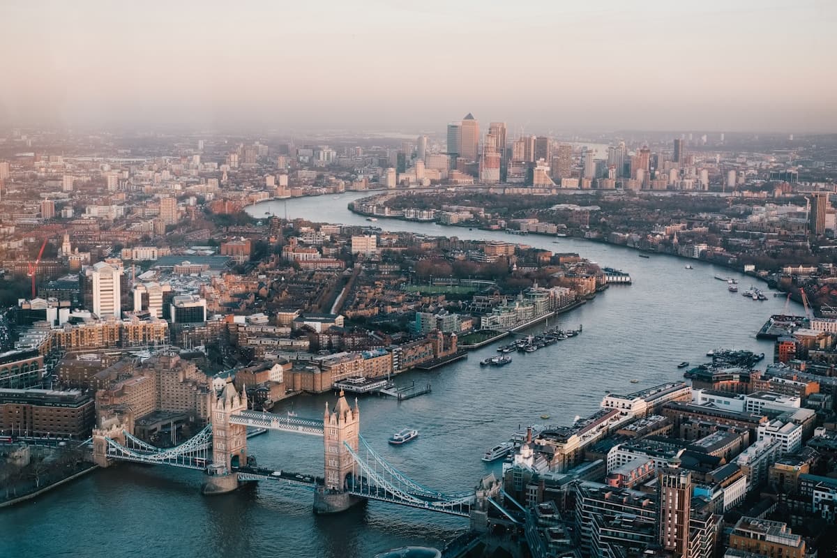 London cityscape along the Thames