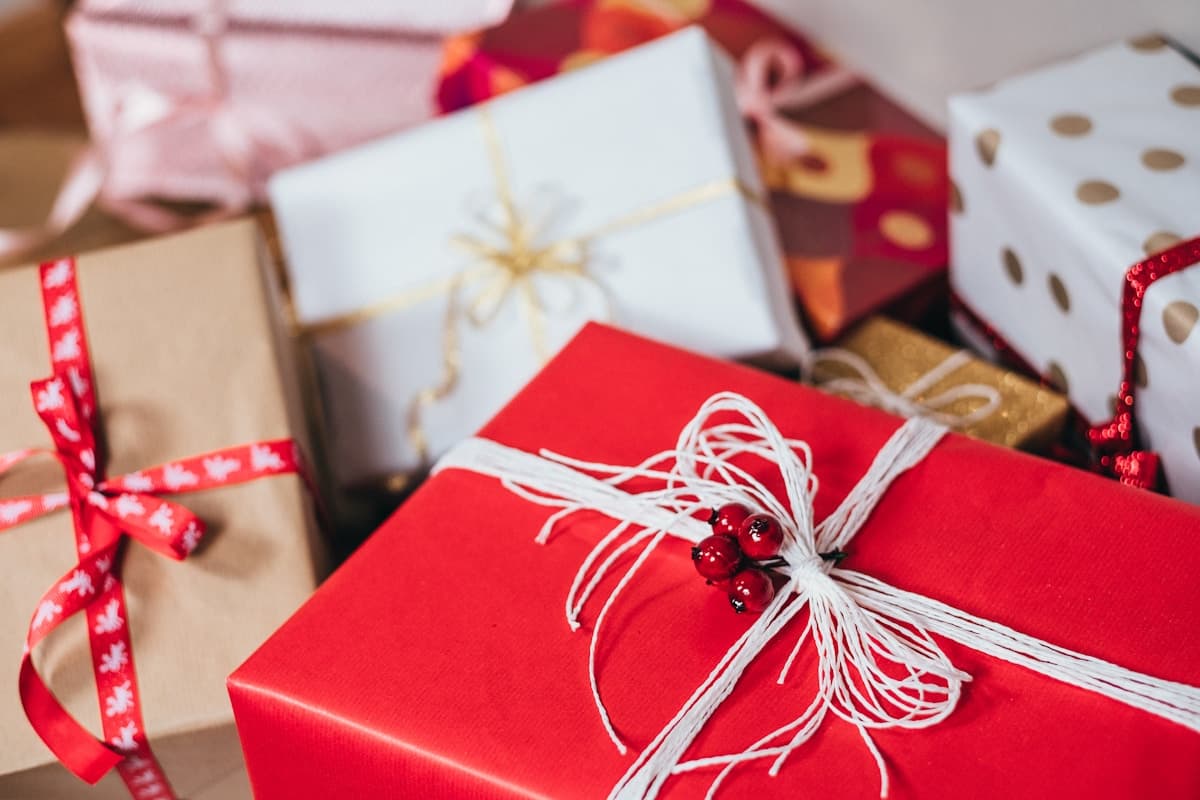 Thoughtfully wrapped gifts and flowers